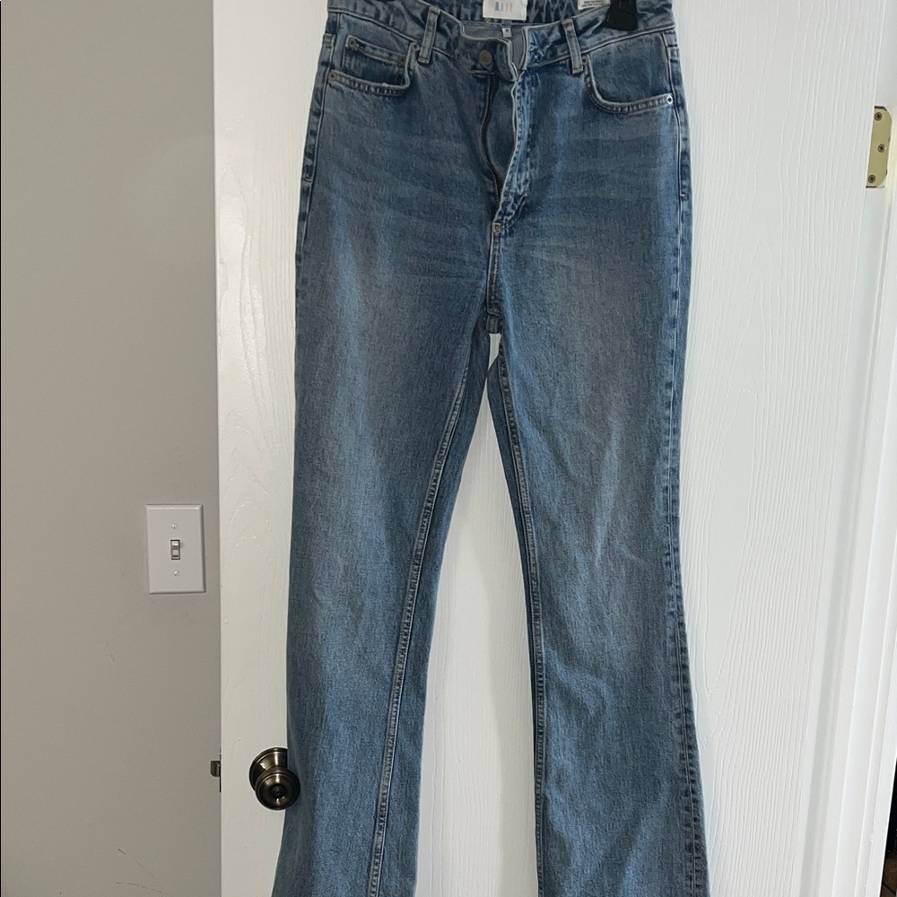 Slim straight leg flare jeans